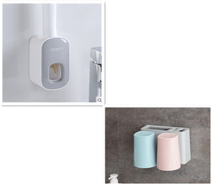Wall Mounted Automatic Toothpaste Dispenser & Holder – Hands-Free Bathroom Accessories Set