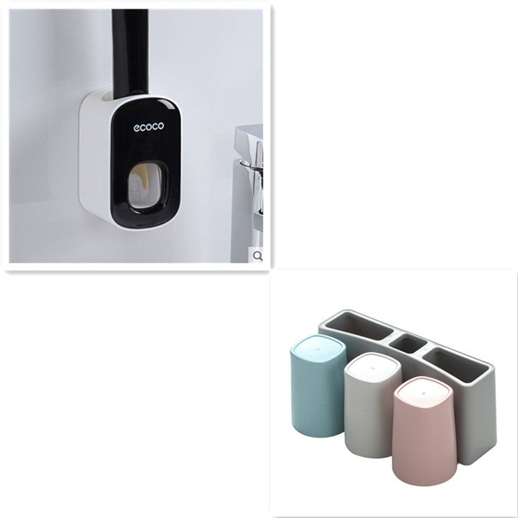 Wall Mounted Automatic Toothpaste Dispenser & Holder – Hands-Free Bathroom Accessories Set