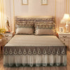 Quilted Lace Thickened Bed Skirt – Plus Cotton Bedspread for 1.8m Beds, Single Piece Simmons Cover