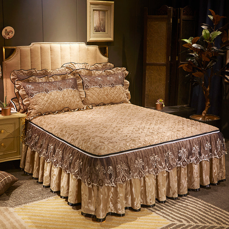 Detachable Skirt-Style Non-Slip Bed Cover – Dustproof, Stylish & Easy-to-Maintain Bedding Protector