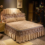 Detachable Skirt-Style Non-Slip Bed Cover – Dustproof, Stylish & Easy-to-Maintain Bedding Protector
