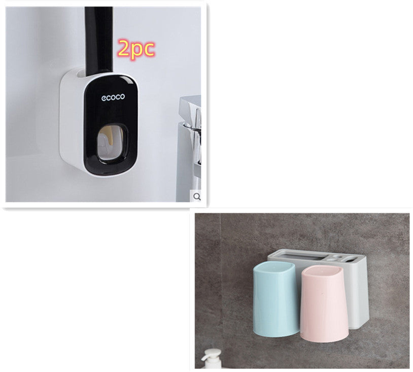Wall Mounted Automatic Toothpaste Dispenser & Holder – Hands-Free Bathroom Accessories Set