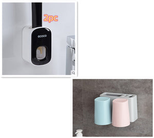 Wall Mounted Automatic Toothpaste Dispenser & Holder – Hands-Free Bathroom Accessories Set